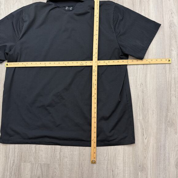 Under Armour The Performance Polo Shirt Men's 4XL Black Striped Golf Golfing - Picture 7 of 8